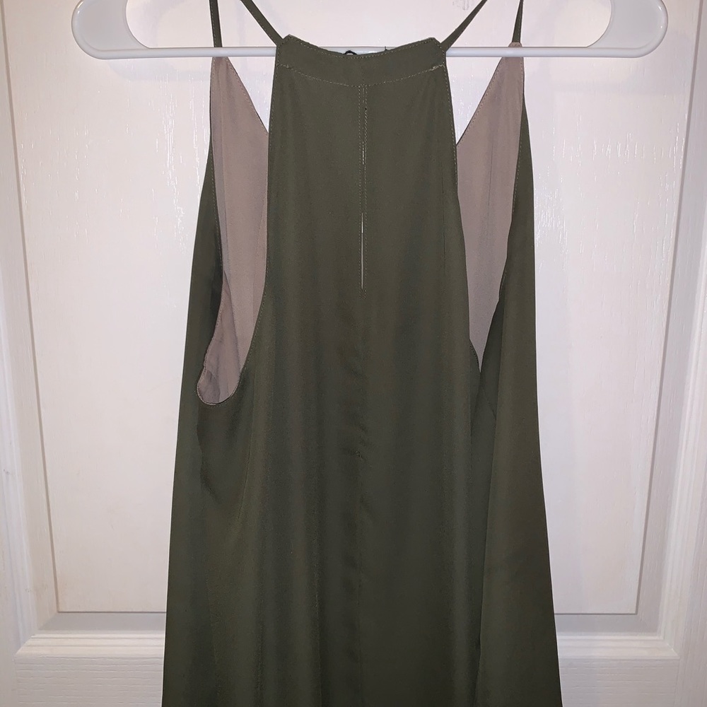 Spaghetti strap dark green top
